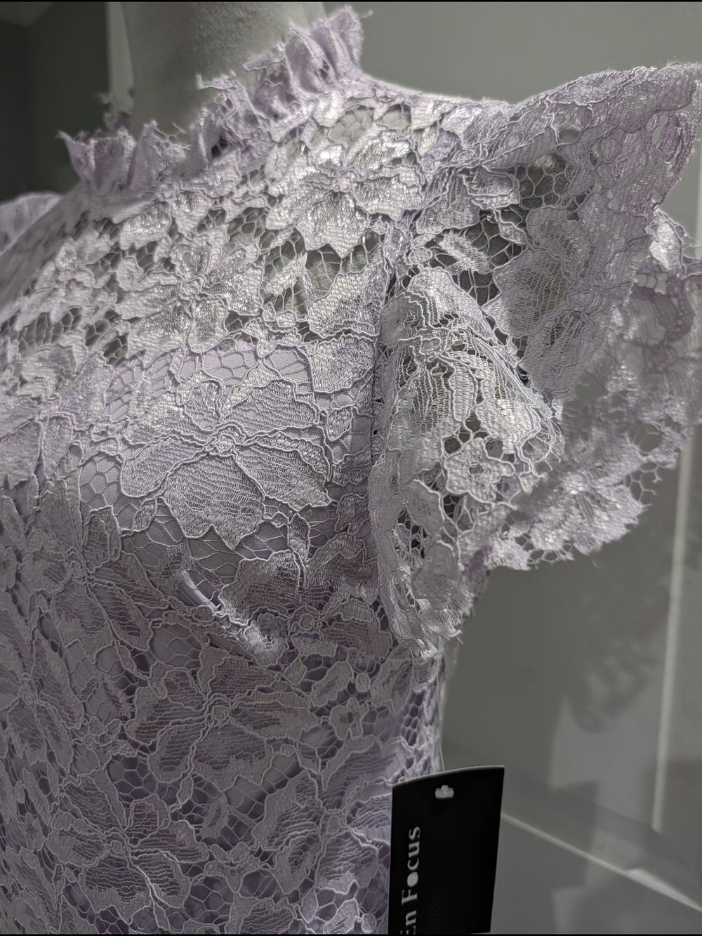 Enfocus Studio Lace Sheath Dress Size 4 NWT Lavender Mock‎ Neck Cocktail - Picture 2 of 5